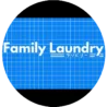 logo of family laundry color blue