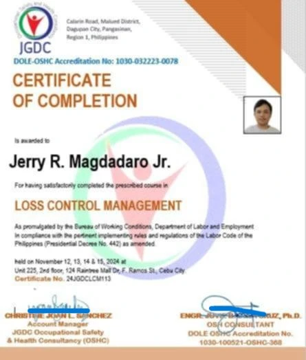 Certificate of self awareness LCM color white.