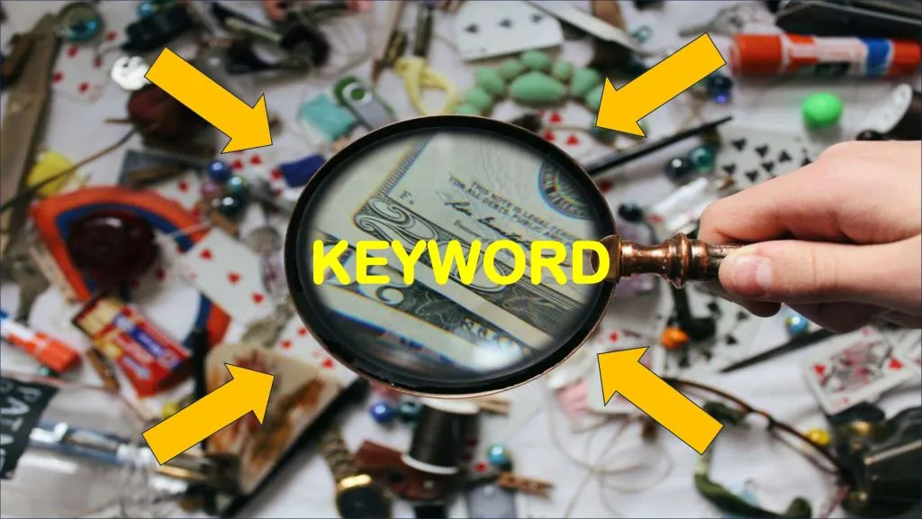 keyword in magnifying glass.