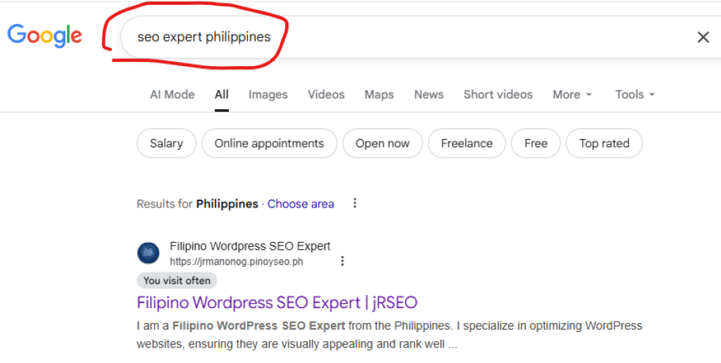Search engine long tail keyword.