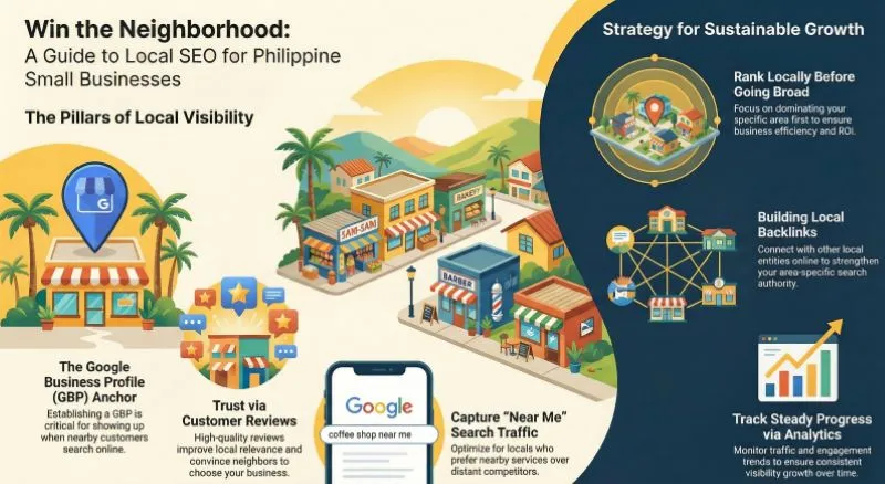 Comprehensive Local SEO Philippines infographic strategy, guides, and metrics